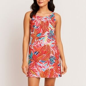 C&C California 100% Linen Multicolor Boho Resort Dress NWT Sz Large L